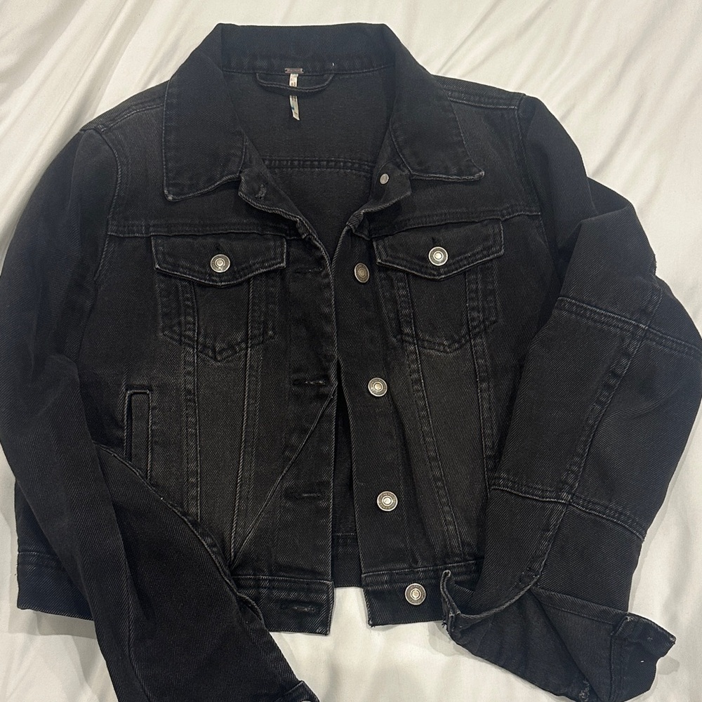 Free people black Jean jacket